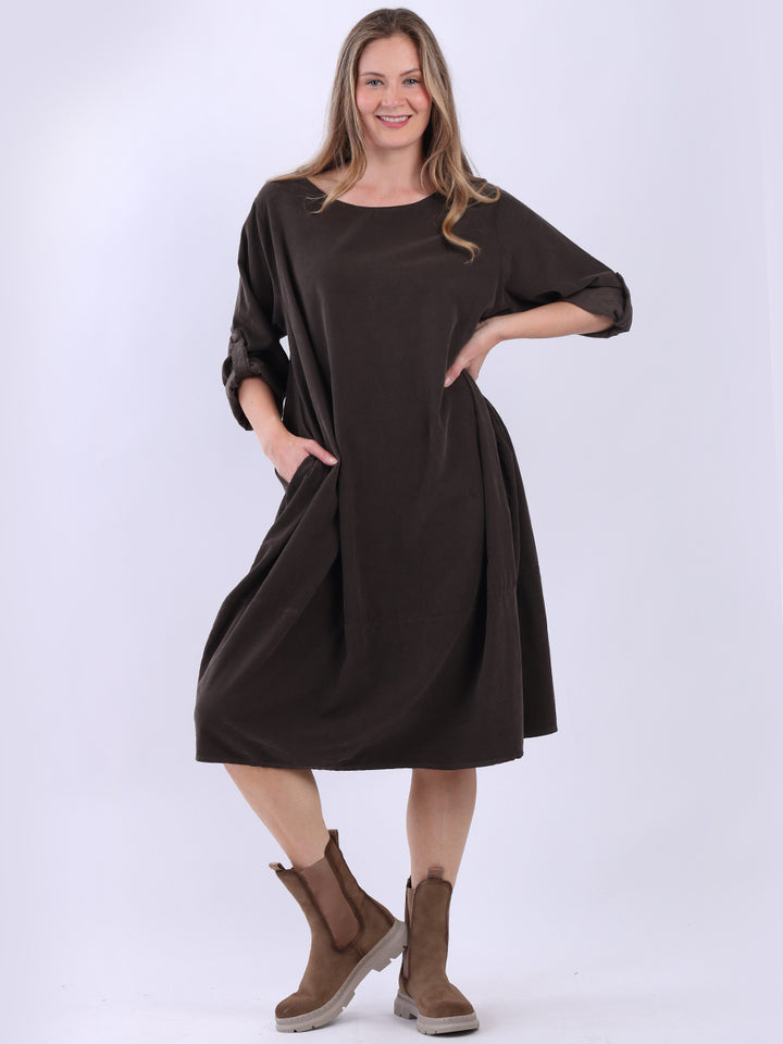 Plus Size Corduroy Dress Chocolate