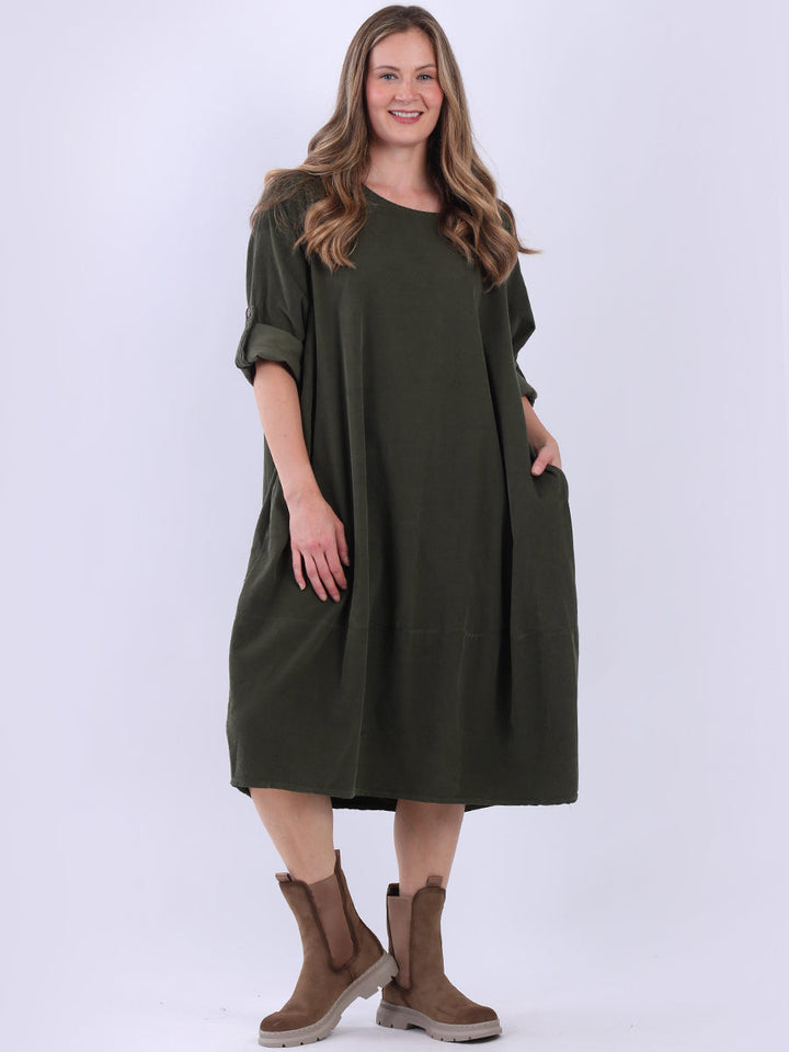 Plus Size Corduroy Dress Khaki