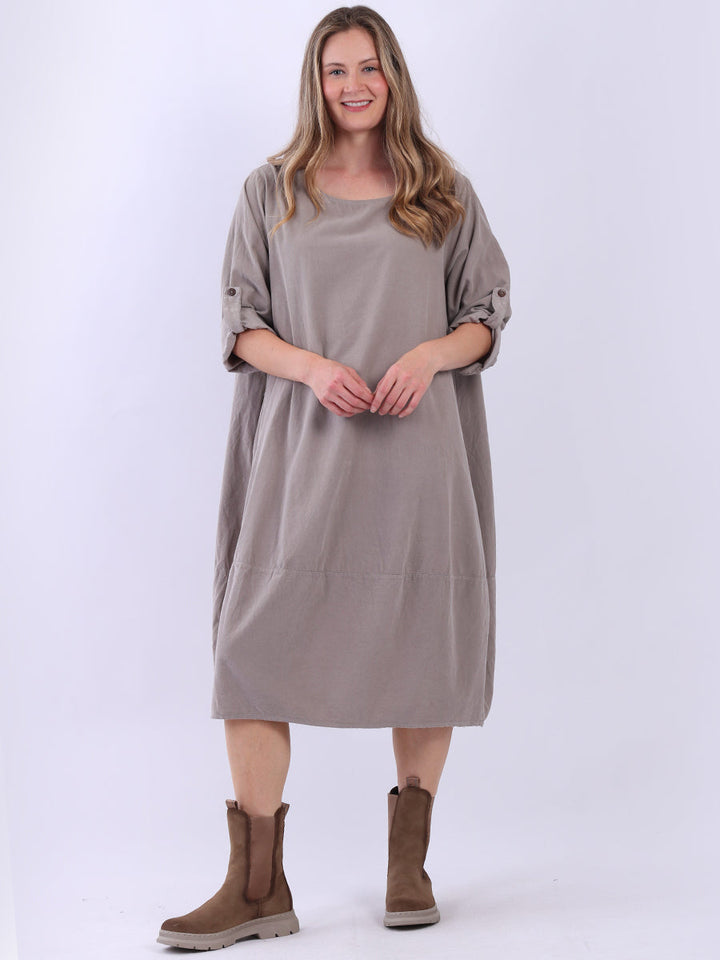 Plus Size Corduroy Dress Mocha
