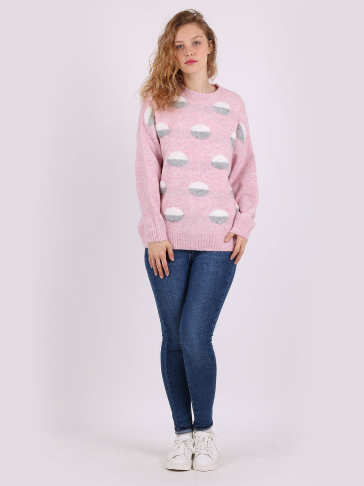 Women Knitted Woolen Jumper Pink