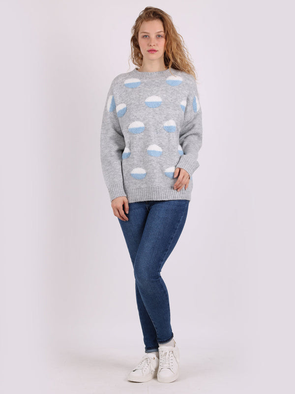 Women Knitted Woolen Jumper Silver