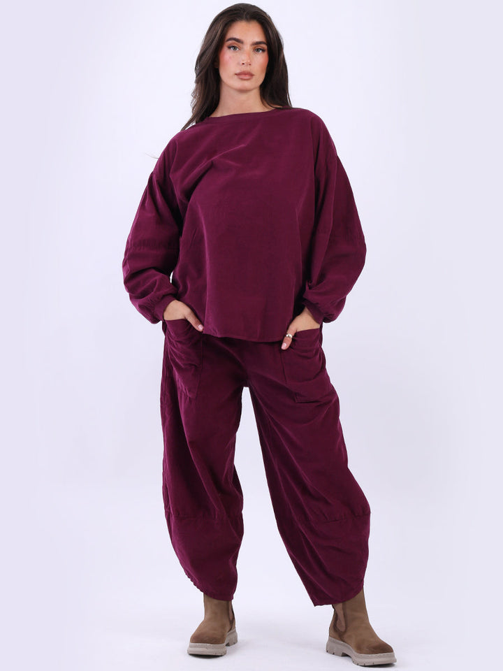 Cotton Corduroy Batwing Top