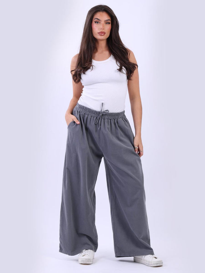 Solid Cotton Corduroy Pant Charcoal