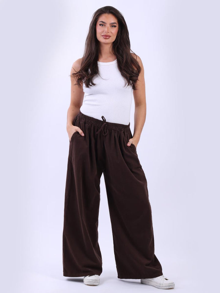 Solid Cotton Corduroy Pant Chocolate
