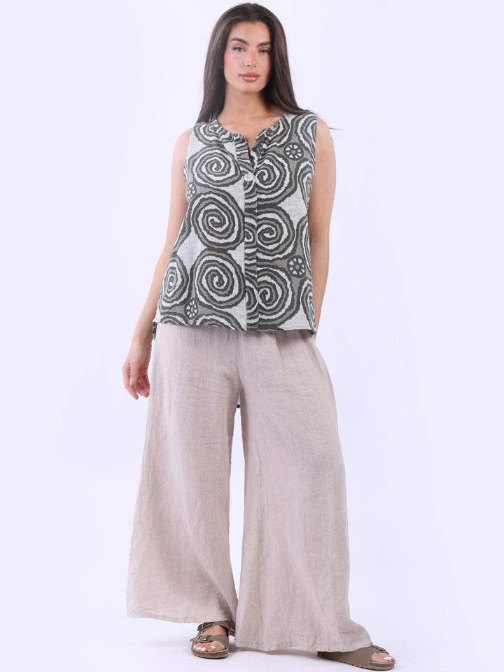 Cotton Vest Top Khaki
