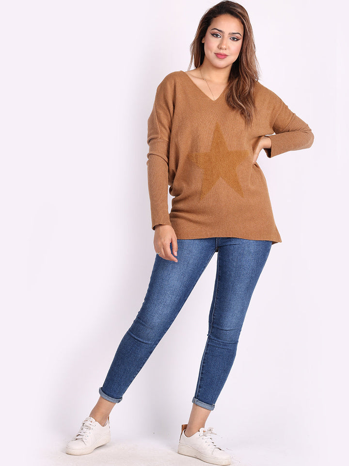 Frontside Star Lagenlook Jumper Rust