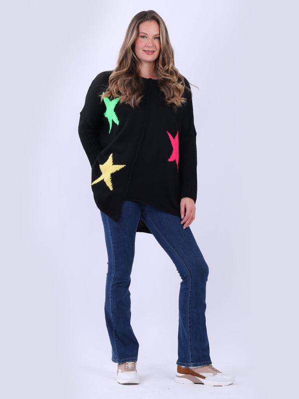 Oversized Knitted Wool Jumper-Black