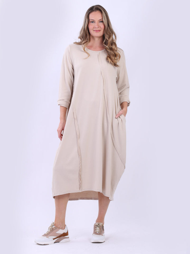 Women Oversized Cotton Dress Beige