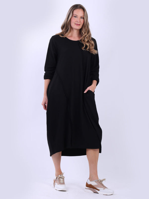 Women Oversized Cotton Dress Black