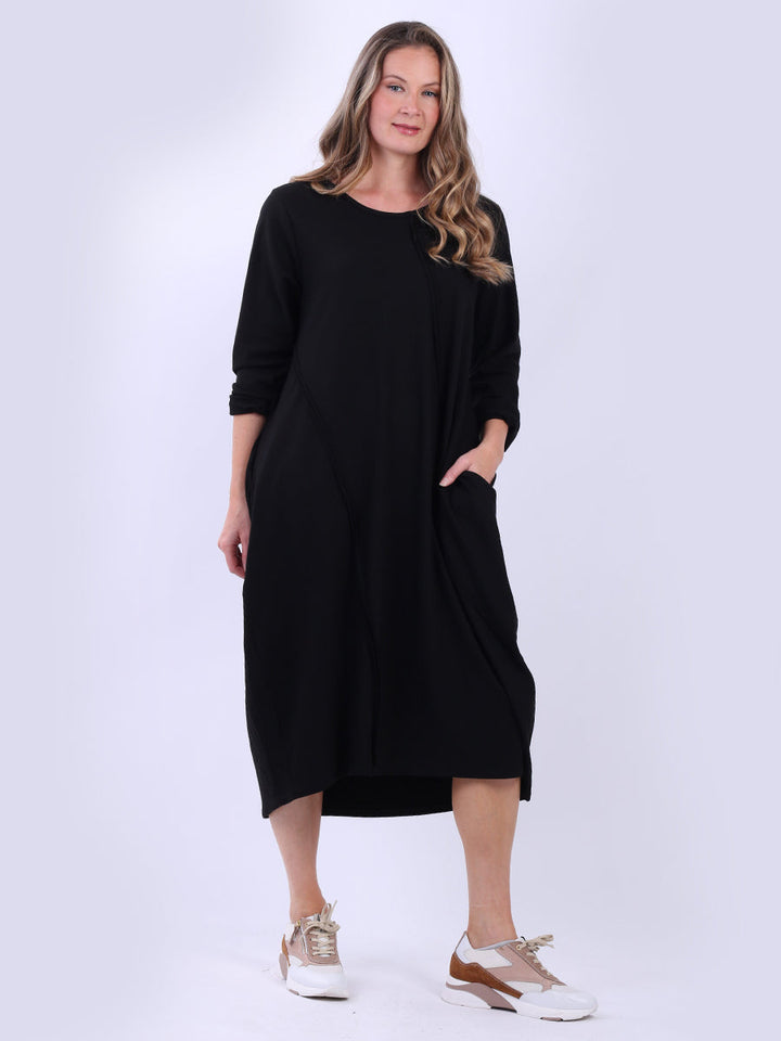 Women Oversized Cotton Dress Black