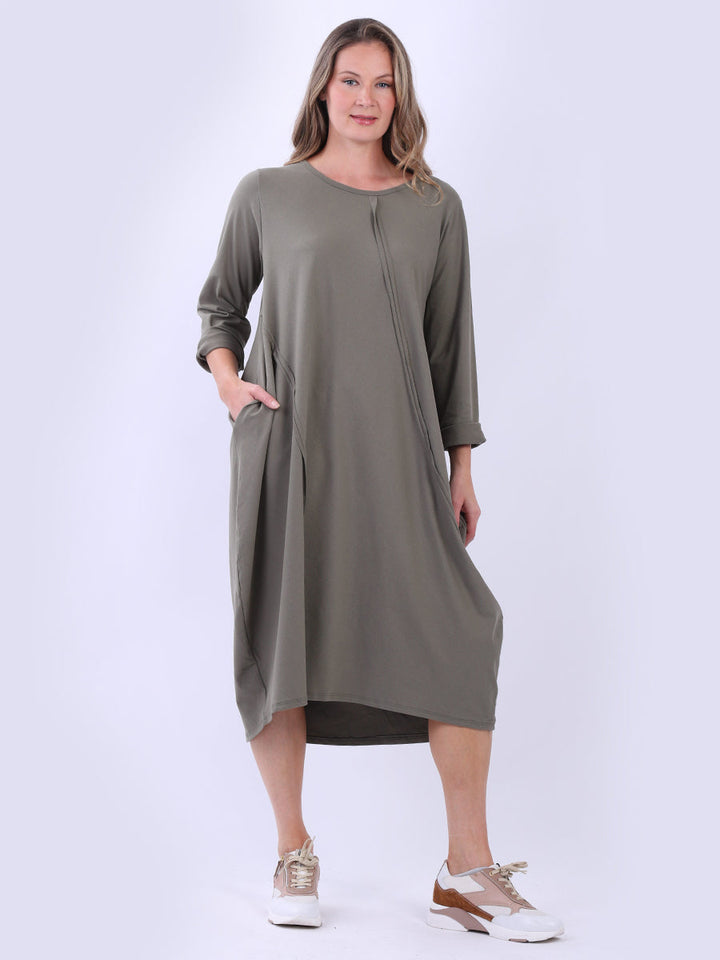 Women Oversized Cotton Dress Khaki