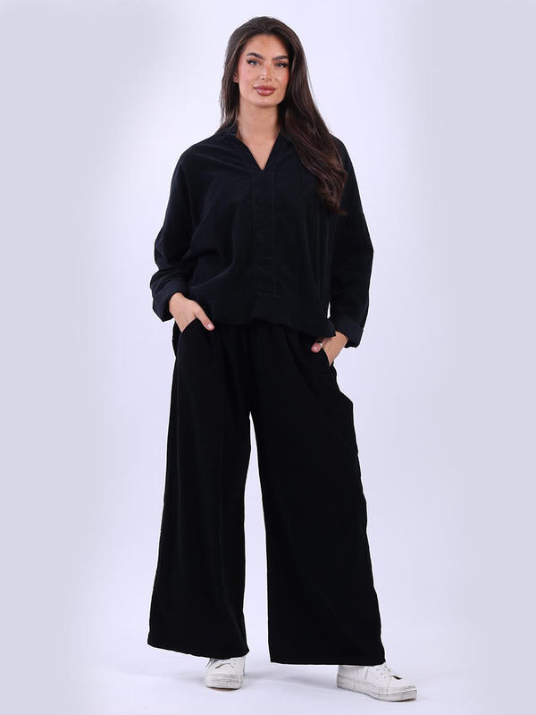 Cotton Lagenlook Blouse Black