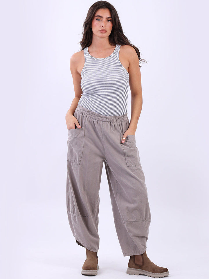 Solid Cotton Corduroy Trouser Mocha