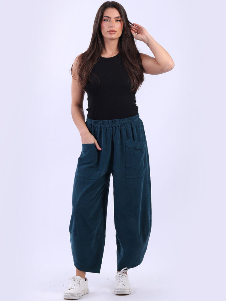 Solid Cotton Corduroy Trouser Teal