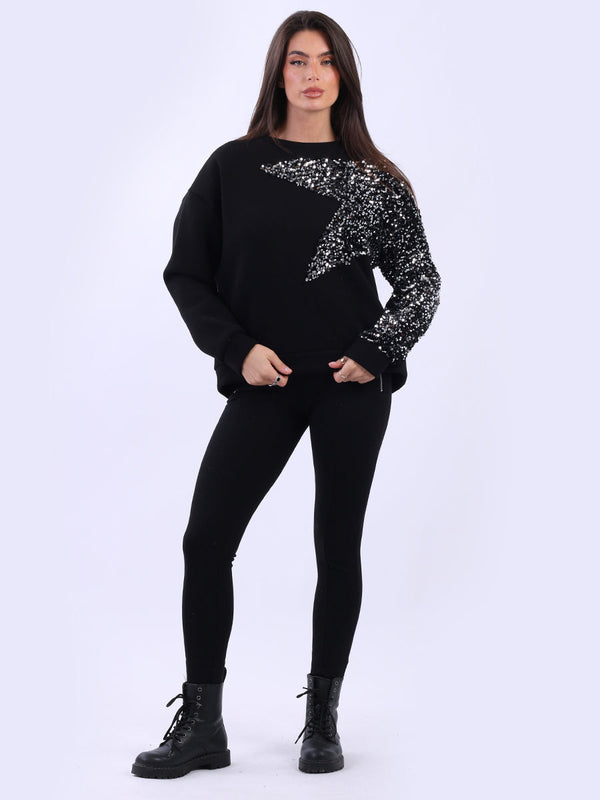 Women Fleece Top Black