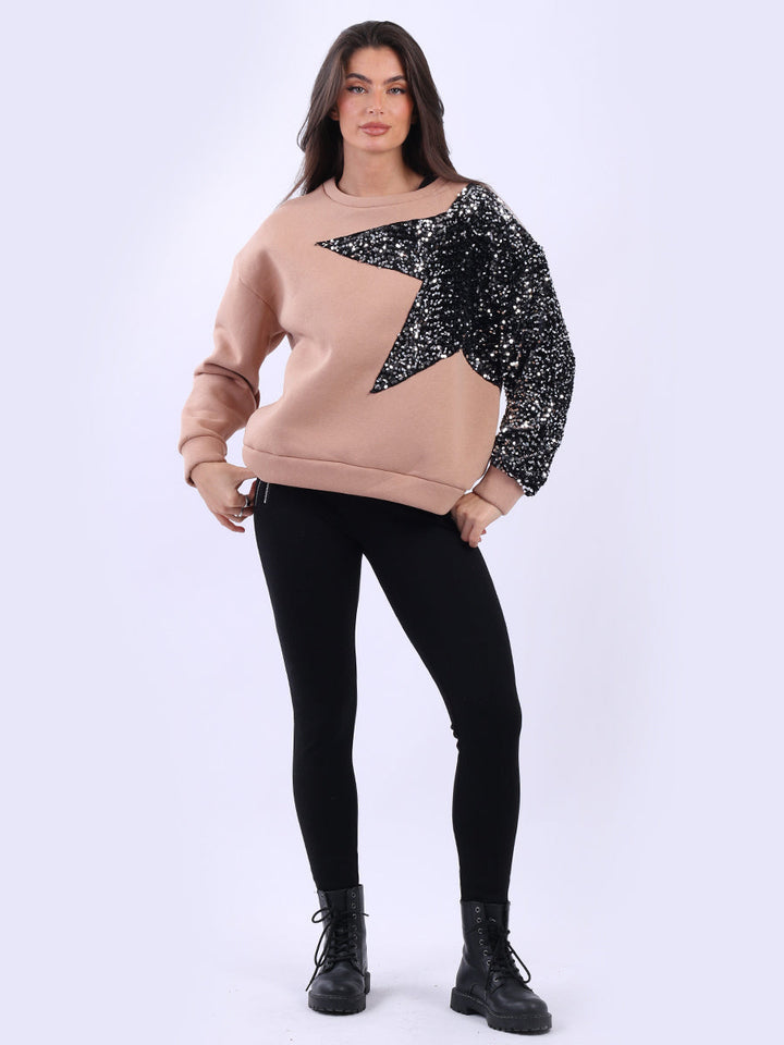 Women Fleece Top Mocha
