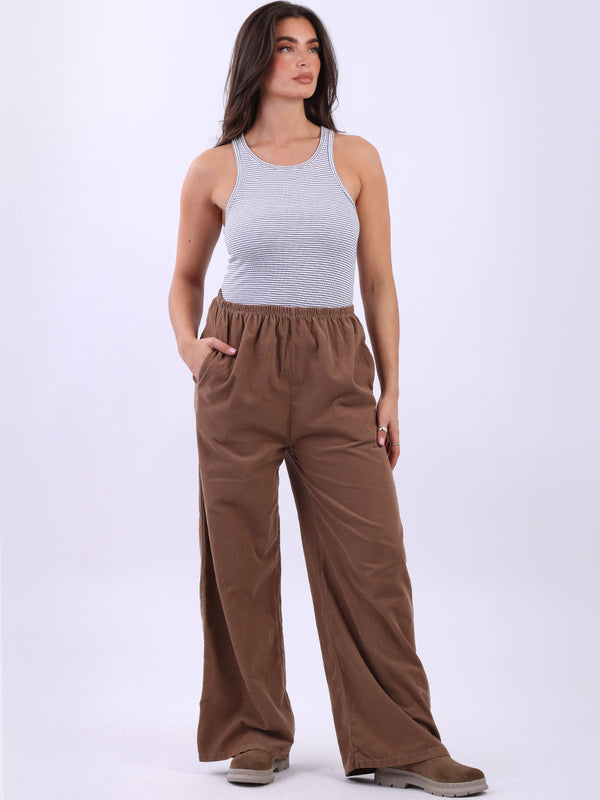 Solid Cotton Corduroy Pant Camel