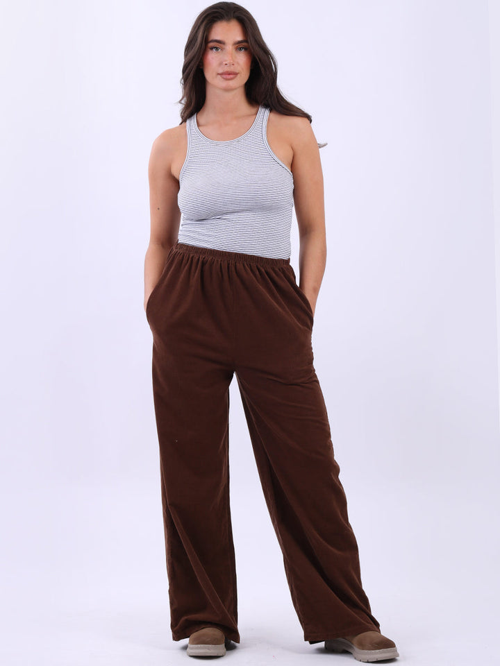 Solid Cotton Corduroy Pant Chocolate