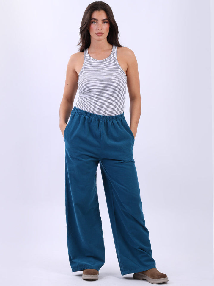 Solid Cotton Corduroy Pant Teal