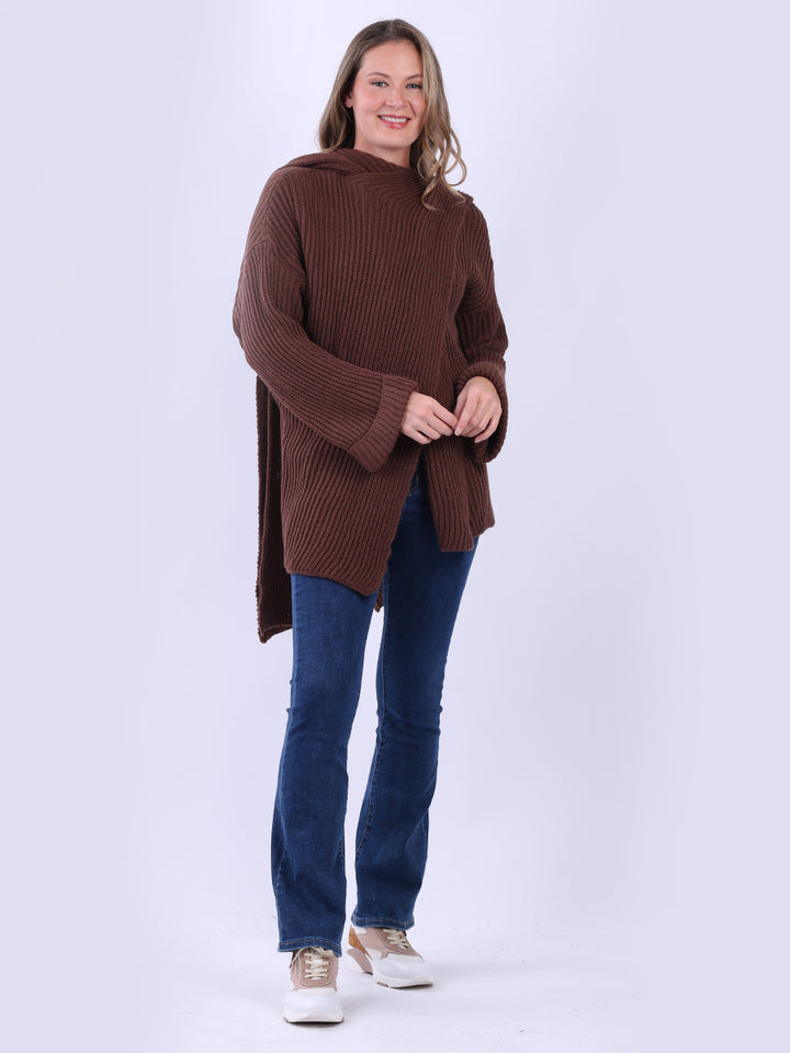 Wrap Over Knitted Cardigan Chocolate