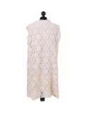 Italian 2 Layered Crochet Net Lagenlook Dress-Bge back