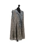 Italian 2 Layered Crochet Net Lagenlook Dress-Khaki side