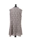 Italian 2 Layered Crochet Net Lagenlook Dress-Mocha back