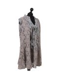 Italian 2 Layered Crochet Net Lagenlook Dress-Mocha side