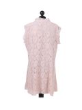 Italian 2 Layered Crochet Net Lagenlook Dress-Nude back