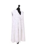 Italian 2 Layered Crochet Net Lagenlook Dress-white side