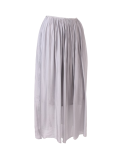 Italian 2 Layered Glittery Belt Plain Silk Skirt-silver