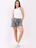 Italian Acid Dye Linen Shorts-Charcoal