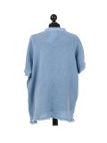 Italian Acid Dye Plain Linen Lagenlook Top-Denim back