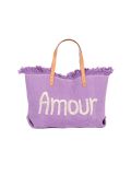 Italian Amour Canvas Hand Bag-Lilac