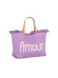 Italian Amour Canvas Hand Bag-Lilac side