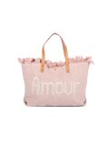 Italian Amour Canvas Hand Bag-Nude