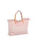 Italian Amour Canvas Hand Bag-nude side