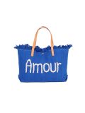 Italian Amour Canvas Hand Bag-Royal blue