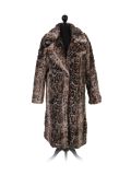 Italian Animal Print Front Pockets Lagenlook Coat-Grey