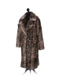 Italian Animal Print Front Pockets Lagenlook Coat-Grey side