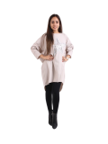 Italian Batwing Sequin Star High Low Cotton Lagenlook Top-Beige 3