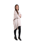 Italian Batwing Sequin Star High Low Cotton Lagenlook Top-beige 4