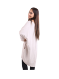 Italian Batwing Sequin Star High Low Cotton Lagenlook Top-Beige 6