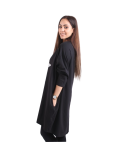 Italian Batwing Sequin Star High Low Cotton Lagenlook Top-Black 5