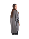 Italian Batwing Sequin Star High Low Cotton Lagenlook Top-Charcoal 4