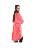 Italian Batwing Sequin Star High Low Cotton Lagenlook Top-Coral 5
