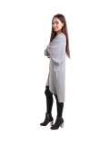 Italian Batwing Sequin Star High Low Cotton Lagenlook Top-Dark grey 4