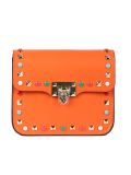 Italian Beaded Leather Shoulder Bag-Orange