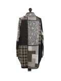 Italian Check Print Wrap Over Lagenlook Coat -Khaki back