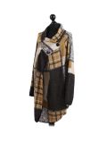 Italian Check Print Wrap Over Lagenlook Coat -Mustard side